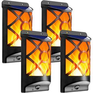 Solar Flame Lights Wall Mount Lanterns